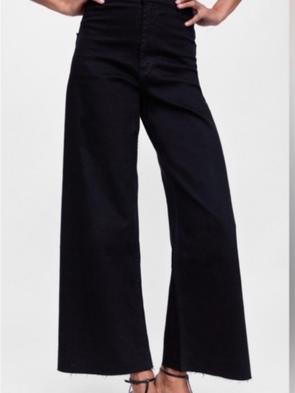 Zara Marine High-Waist Wide Leg Women’s Jeans - Black